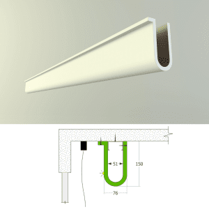 PG-17 מסתור וילון מגבס עגול לתאורה נסתרת